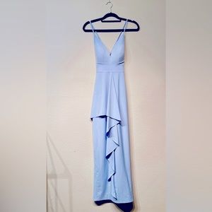 Jarlo formal dress with built in bra blue 0 petite low back